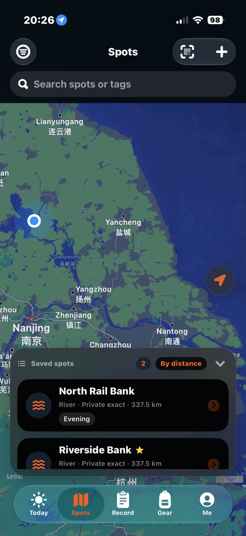 FishTrail Fishing spots